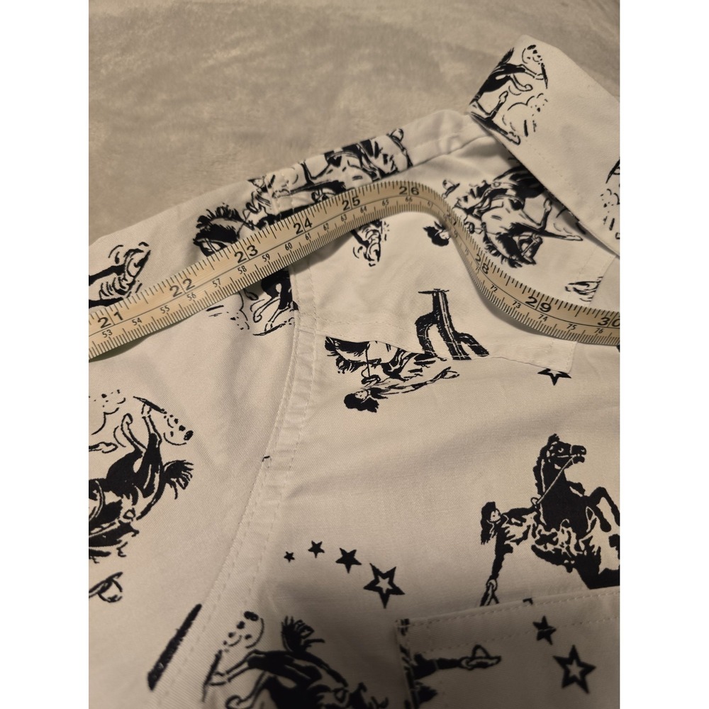 Wrangler Retro Western Pearl Snap Cowgirl Shirt Womens Med White Black 112330046 - Picture 11 of 12